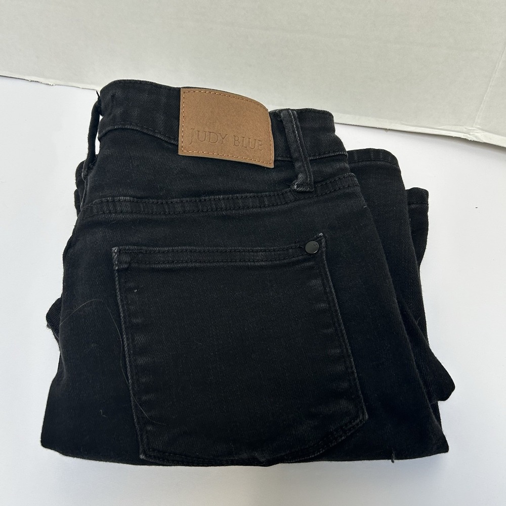 Judy Blue Black Hi-Rise Tummy Control Denim Jean Shorts Size Large Style #150237